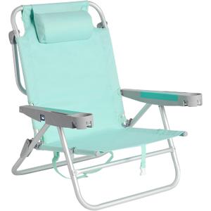 SUNNYFEEL Extra Wide Low Beach Chair 5 Position Lay Flat 500 LBS Heavy Duty, XL Oversized Portable Folding Camping Chairs with Cup Holder for Outdoor/Trip, Lightweight Backpack Beach Chair for Adults, X-Large