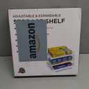 Pantry Organization and Storage for Kitchen - Expandable Kitchen Wrap Box Organizer Rack, Foil Organizer for Cabinet & Counter, Height & Width Adjustable Cupboard Storage Rack - (3 Tier 9.8 to 15.6"L) (White-1P)