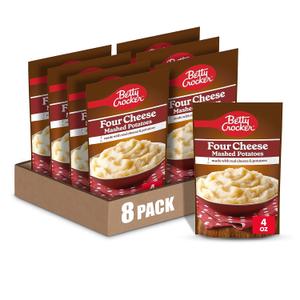 Betty Crocker Four Cheese Mashed Potatoes, 4 oz Pouches, 8 Pack
