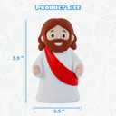 Jesus Night Light Rechargeable Bedside Night Light Dimmable Silicone LED Light Ideal for Religious Gatherings, Gifts for Sunday School, Baptism Presents, Easter Egg Decorations (red)