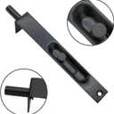 4 Pack 6 Inch Stainless Steel Door Flush Bolt Latch, French Door Lock Latch L Type Lever Action Flush Bolt (Black)