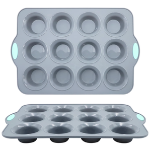 To encounter Silicone Muffin Pan, 2 Pack 12-Cup, Nonstick Baking Cups, BPA Free Cupcake Pan with Metal Reinforced Frame More Strength