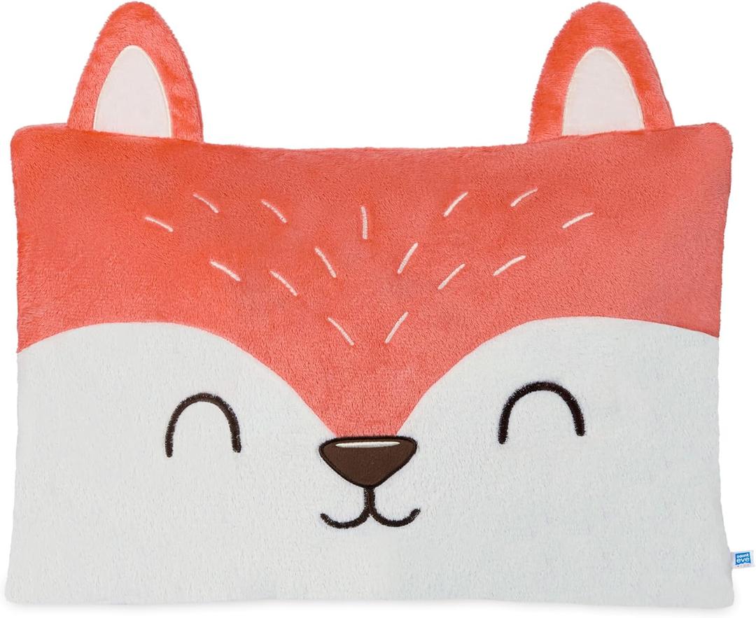 Saint Eve Kids Pillow Pals - Cute & Super Soft Animal Friends Decorative Fluffy Pillow Covers for Girls and Boys & Toddlers Beds, Playroom and Nap Time, Sensory Toys for Kids, Sly the Fox