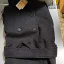 Women's Casual Thicken Wool Blend Stand Collar Single Breasted Pea Coat, XL