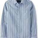 The Children's Place Boys Long Sleeve Oxford Button Down Shirt (Huron Blue) XL