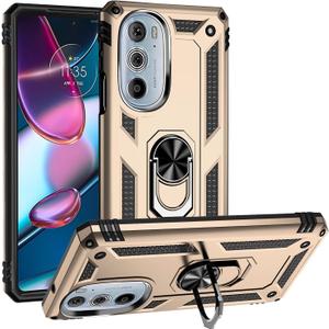 Case for Motorola Edge 30 Pro Case Cover,Magnetic Car Mount Bracket Shell Case for Motorola Moto Edge+ 2022 5G 2nd gen XT2201DL XT2201-3 XT2201-4 / Moto Edge 30 Pro XT2201-1 Case Gold