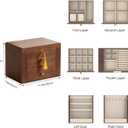 Black Walnut Wooden Jewelry Box for Women with Lock, Mirror, 4 Layer