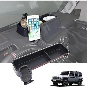 Dash Storage Tray Insert Behind Screen Organizer Storage Compatible with INEOS Grenadier 2020-2024 Accessories, New Upgraded Dashboard Tray with Cell Phone Holder Phone Key Organizer(Style D)