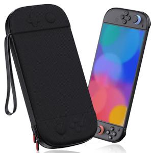 STARTRC GAMES Slim Carrying Case for Nintendo Switch 2 2025, Hard Shell Travel Case with 12 Game Card Slots, Portable Carry Bag for Switch 2 Console Black