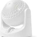 IRIS USA WOOZOO Desk Fan, Air Circulator, 3 Speeds, 32ft Max Air Distance, 112 Adjustable Tilt, 27.5db Quiet Motor, Small Fan for Bedroom, Office, Dorm, White