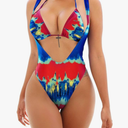 Viottiset Women's Halter 2 Piece Swimsuit Brazilian High Cut Bikini Set Sexy Push Up,  Size XL