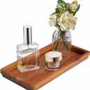 Bathroom Vanity Tray 11.8 x 5.9 inches of Natural Acacia Wood - Elegant Organizer for Cosmetics, Jewelry, Perfume, Candle, Key - Premium Wood Tray for Bathroom, Kitchen, Countertop, Toilet Tank, Sink