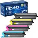 TN229XL Compatible Toner Cartridges Replacement for Brother TN229 TN229XL TN-229XL TN229 XL Work for MFC-L3780CDW MFC-L3720CDW HL-L3280CDW HL-L3220CDW HL-L3300CDW Printer (TN229XLBK/C/M/Y,4 Pack)