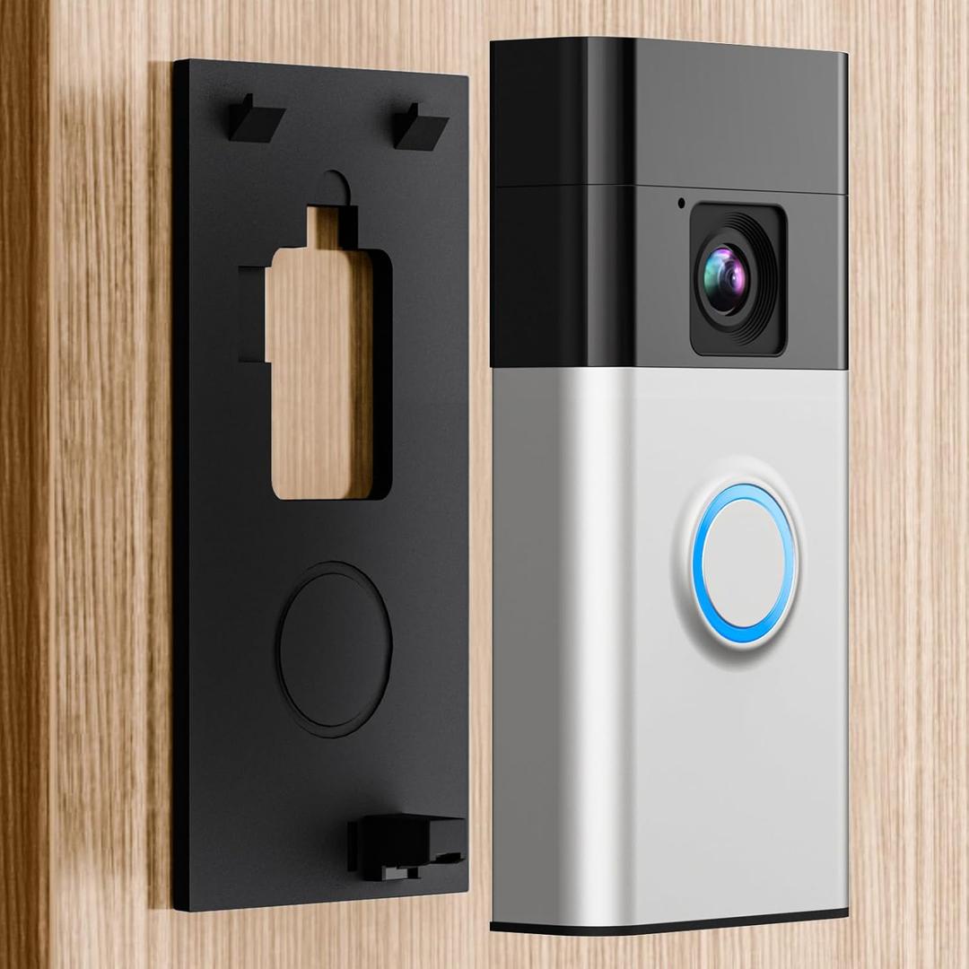 LOCKA Adhesive Mount for Ring/Other Battery Doorbell (2024 Release), No Drilling Camera Door Mounting Holder Bracket Accessories for Apartments Office Houses