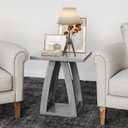 End Tables Living Room, Side Table Beside Sofa, Nightstand for Bedroom, Couch Side Table with Shelf, Modern End Table for Living Room, Grey End Table (1)