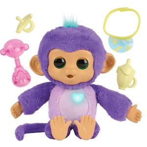 Care n Cuddles Interactive Baby Monkey, Sunny (Purple), Toys for 3 Year Olds, 150+ Sounds and Reactions, Heart Lights Up
