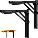 WALMANN 24" Folding Shelf Brackets, Collapsible Brackets for Shelves