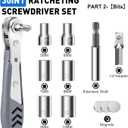 TUXIYA 30in1 Right Angle Screwdriver, 36-Tooth Mini Ratchet Wrench, Angle Screwdriver for Tight Spaces, Low Profile Offset screwdrivers, Magnetic Ratchet Screwdrivers Repair Tool