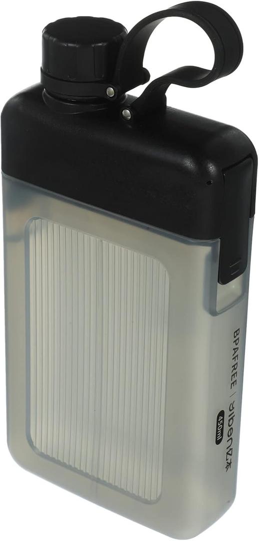 Kichvoe Portable Square Water Bottle 15Oz Lightweight Reusable Sports Flask with Leakproof Lid for Outdoor Gym Travel