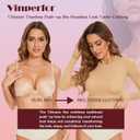 Women's Plunge Push Up Bra-Scoop Neckline Invisible Underwire Low Back-Sexy Demi Balconette T Shirt Bra for Comfort Lift (32DDD, Nude)