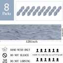 8 Pack Dusty Blue Cheesecloth Table Runner 20 x 120 inch Gauze Table Runners 10 FT Long,Semi Sheer Boho Cheese Cloth Fabric Table Runner Bulk for Wedding,Party,Baby Shower,Bridal Shower Decoration
