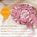 YANIBEST Adjustable Double Layer Satin Bonnet, Silk Hair Bonnet for Sleeping with Elastic Tie Curly Natural Hair Reduce frizz Pearl Pink