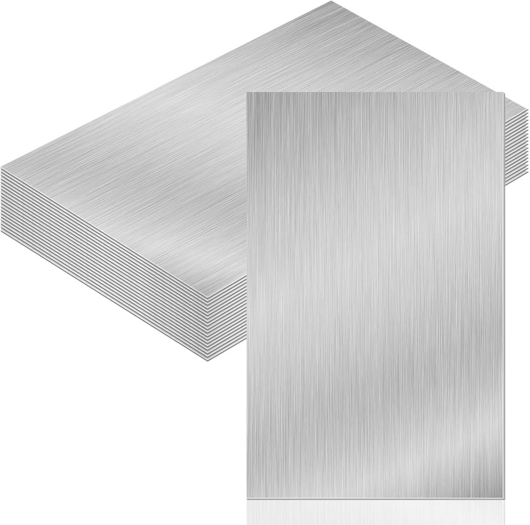 Therwen 20 Pcs 5 x 7 Inch Flashing Aluminum Sheet Roof Flashing Metal Roof for Shed Weatherproofing Areas Around Chimneys or Skylights (Silver)
