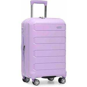 Traveler's Choice Pagosa Hardshell Expandable Luggage with Spinner Wheels, Lavender, 22-Inch Carry-on