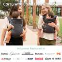 Infantino Flip Luxe 4-in-1 Convertible Baby Carrier, Ergonomic Infant to Toddler Carrier, Updated Lumbar Support, Premium Herringbone Fabric, Elevated Accents, Hands-Free Comfort, 7–35 lbs, Onyx