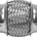 RP Remarkable Power, 2 inch Inlet Exhaust Flex Pipe, ID x 4 Length Flexible Tube, Stainless Steel Double Braid Heavy Duty Universal type Muffler Pipe RK7505 Replacement part