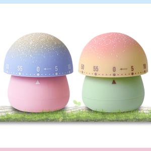 ELE DEPI 2 Pack Cute Kitchen Timer,100% Mechanical Egg Timer for Kids,60 Minutes Wind up Timer for Cooking/Reading/Do Sports. (Mushrooms)
