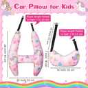 Chunful H-Shape Car Seat Pillow for Kids Car Travel Pillow for Kid Children Vehicle Sleeping Head Support Back Seat Adjustable Head Neck and Shoulder Support for Long Trips Sleeping (Unicorn)