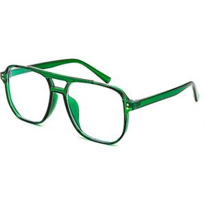 FEISEDY Blue Light Blocking Glasses Fake Nerd Clear Square Computer Lightweight Pilot Glasses Frame Oversized B2866