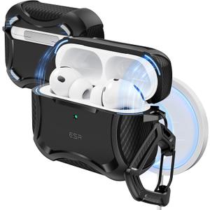 ESR for AirPods Pro 3 Case (2025), Compatible with Airpods Pro 3rd Generation (USB-C Cable), Magnetic Lid, MagSafe Ready, Powerful Drop Protection, Cyber Series, Black