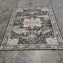 RUUGME Washable 5x7 Area Rugs - Large Rugs for Living Room Stain Resistant Carpet Vintage Rugs for Bedroom with Non Slip Backing Home Decor Floor Decoration Mat (5x7 Black)