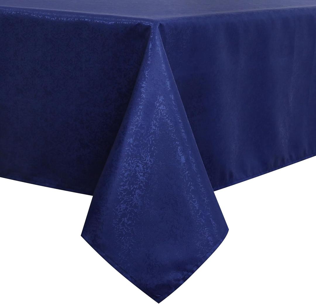 Tablecloth Royal Blue Jacquard Rectangle Table Cloth 54 X 104 Inch, Water Resistant and Wrinkle Free Table Cover for Outdoor,Indoor,Party,Wedding,Dining Room