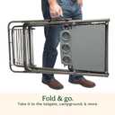 Cuisinart Take Along Grill Stand, Lightweight Portable Folding Table with Side Tables, Cup Holders, Tool Hooks and Storage Shelf, Collapsible Table, No Assembly Required for BBQs and Camping