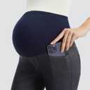 AFITNE Women's Maternity Jeans Over The Belly Stretchy Pull On High Waist Skinny Pregnancy Denim Pants with Pockets 28/30 (S)