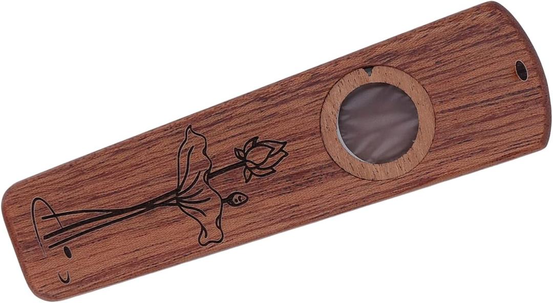 Wood Kazoo, Flute Wooden Play Guitar Ukulele Accompaniment Harmonica Diaphragm Wind Instrument Bicyclelight Flute, Flute(Ebony