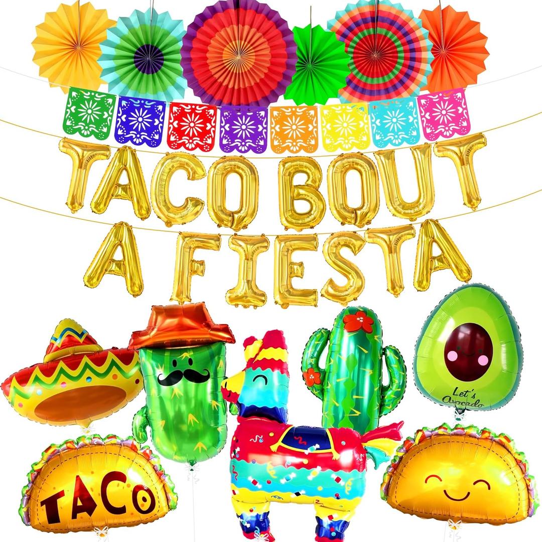 KatchOn 30 PCS Taco Bout A Fiesta Decorations - Mexican Party Banner, Balloons for Taco and Fiesta Themed Celebrations