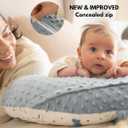 Double-Sided Baby Nursing Pillow Cover Set - 4 Pack - Soft Unisex Breastfeeding Pillow Cover for Girl & Boy with Hanging Loop - Multipurpose Washable Quick-Dry Slipcover Case with Waterproof Liner (Multicolor)