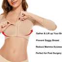 KSKshape Arm Shaper for Women Post Surgery Arm Lipo Compression Sleeves Front Closure Shapewear Bra Posture Corrector (Beige, XL)