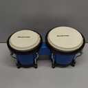 Soulmate Bongo Drum 4'' and 5'' Set for Adults Beginners, Tunable Natural Skin Bongos Percussion Instruments With Tuning Wrench (Blue)