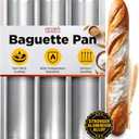 Epar French Baguette Bread Pan for Baking - 15" x 5" Non Stick French Bread Baking Pan - Perforated Long Italian Bread Pan - Baquette Baking Pan Tool - US Company