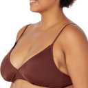 Amazon Essentials Womens Light-Support Classic Bikini Swimsuit Top (Medium, Deep Brown)