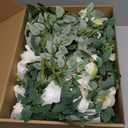 Ling's Moment 10pcs Wedding Chair Decorations Aisle Floral Swag Artificial Pew Flowers Hanging Garland White & Sage Green For Ceremony Reception Church Rose Floral Faux Arrangement Party Outdoor Decor