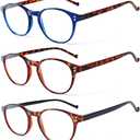 NORPERWIS 5 Pairs Reading Glasses - Standard Fit Spring Hinge Readers Glasses for Men and Women (5Color, 2.25, x)