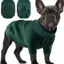 Small Dog Sweater Clothes Pullover Knitted Dog Coat Sweaters for Small Dogs Cats Girl Boy Thick Warm Puppy Clothes for Chihuahua Yorkie Bulldog Christmas Cold Weather Pet Outfits (XL (Back: 18.1",Chest: 24.5", 32-45Ibs), #Dark Green)