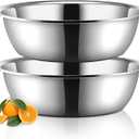 Yungyan 2 Pieces Large Mixing Bowl Stainless Steel Oversized All Purpose Steel Bowl Metal Bowl for Serving Baking Marinating for Home Cooking or Commercial(26 Quarts), Silver