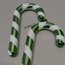 Green Candy Cane And Tear drop Ornament 4pcs